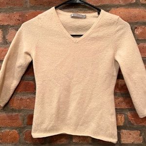 Cashmere 3/4 sleeve white ivory sweater